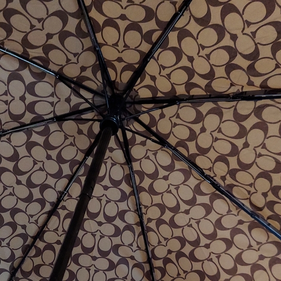 Coach Signature Umbrella, Brown & Tan - Picture 7 of 11
